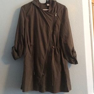 Lightweight Hooded Green Jacket